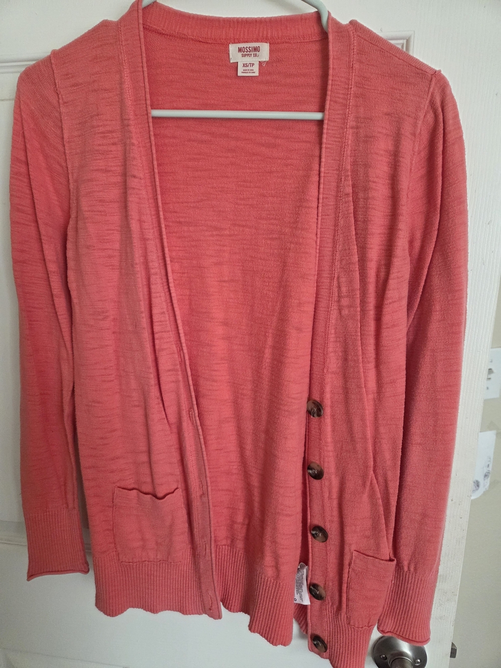 Mossimo Supply Co. Coral Button-Front Open Cardigan